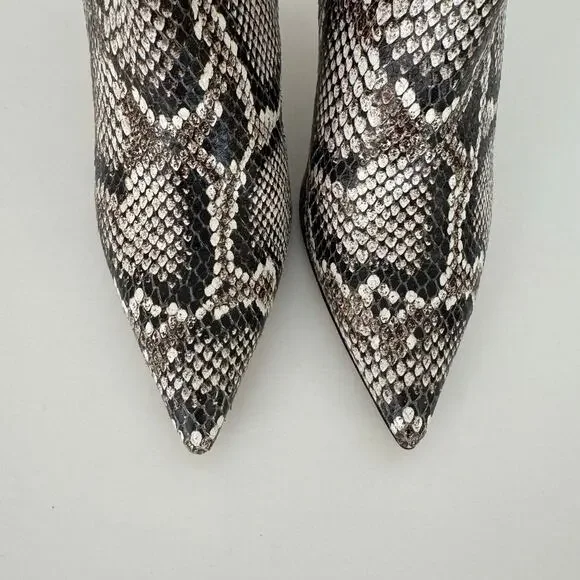 Giuseppe Zanotti Tysha Snake Embossed Leather Ankle Boots 37.5 (US7.5)